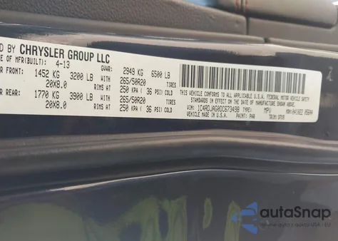 2013 Dodge Durango Sxt z USA, uszkodzony, nr VIN 1C4RDJAG0DC673498